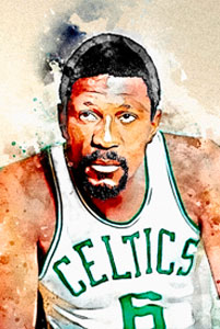 Bill Russell - Boston Celtics - Portrait by John Farr