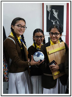 Indian Schoolgirls with Michel Granger Globe